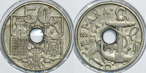 Spain 1949 50 Centimos 153848 combine shipping