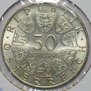 Austria 1970 Silver 50 Schilling 292794 combine shipping