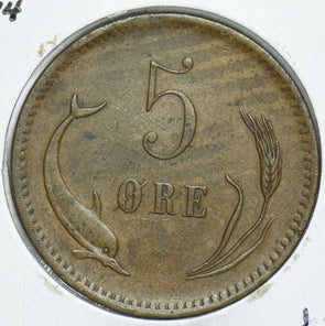 Denmark 1874 5 Ore Porpoise 491554 combine shipping