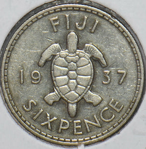 Fiji 1937 6 Pence Turtle animal 194604 combine shipping