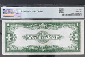 US 1923 $1 PMG Choice AU 58 EPQ Silver Certificates FR#238 Woods/White 2 Sequenc