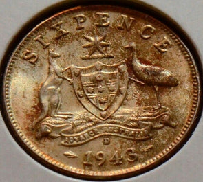 AU0003 Australia Choice 1943 6 Pence UNC combine shipping