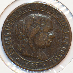 Spain 1868 2 1/2 Centimos de Real 902496 combine shipping