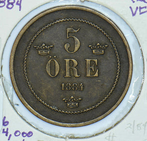 Sweden 1884 5 Ore 290560 combine shipping
