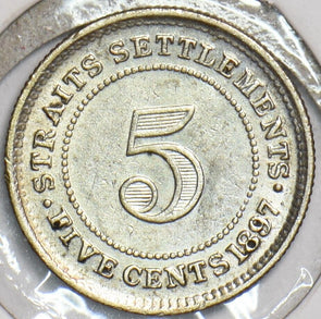 Straits Settlements 1897 H 5 Cents 197588 combine shipping