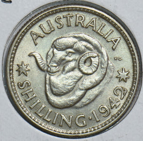 Australia 1942 Shilling Merino ram 241150 combine shipping