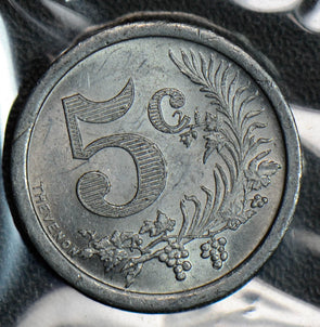 Algeria 1921 5 Centimes UNC A0075