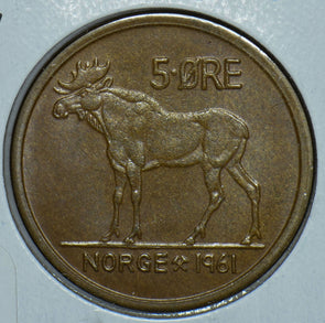 Norway 1961 5 Ore Moose animal 150500 combine shipping