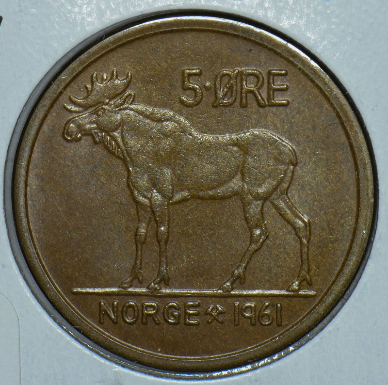 Norway 1961 5 Ore Moose animal 150500 combine shipping