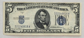 US 1934 Silver Certificates Small D 5 Dollars FR 1654 VF RC0647 combine shipping