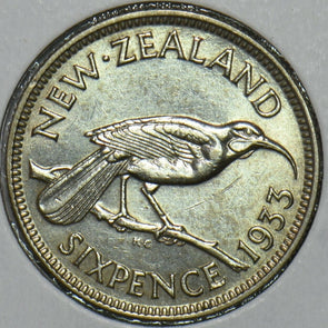 New Zealand 1933 6 Pence Huia Bird animal 491282 combine shipping