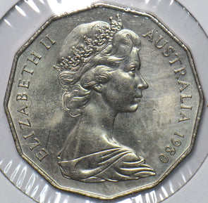 Australia 1980 50 Cents Kangaroo animal Emu 151583 combine shipping