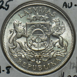Latvia 1925 2 Lati AU-UNC KM 8 490729 combine shipping