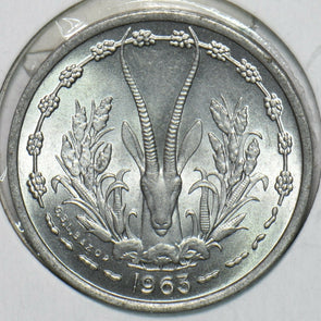 French Colonies 1963 Franc Rhim gazelle animal West Africa 196897 combine shippi
