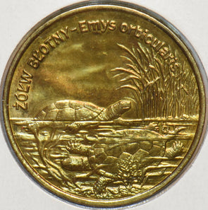 Poland 2002 2 Zlotych Pond turtle animal Eagle 902815 combine shipping