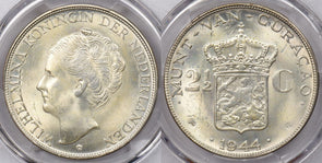 Curacao 1944 D 2 1/2 Gulden PCGS MS 63 PI0111 combine shipping