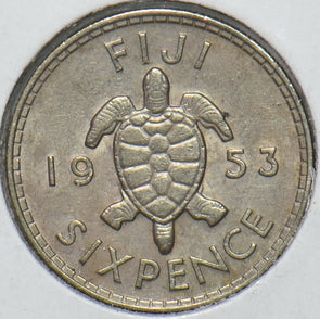 Fiji 1953 6 Pence Turtle animal 194606 combine shipping