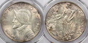Panama 1947 Balboa PCGS MS 63 rare condition PC1263 combine shipping