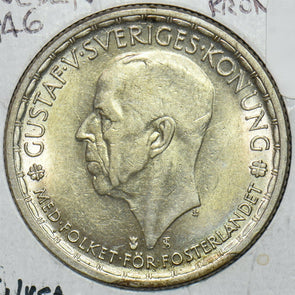 Sweden 1946 2 Kronor 240435 combine shipping