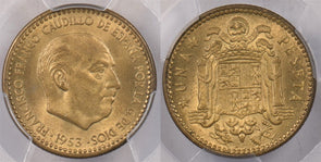 Spain 1953 Peseta PCGS MS 64 1956 PI0188 combine shipping