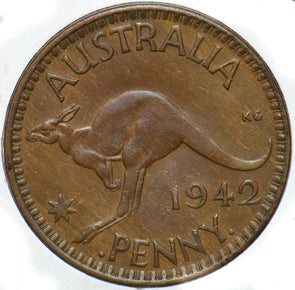 Australia 1942 Penny Kangaroo animal Georgivs VI 902228 combine shipping