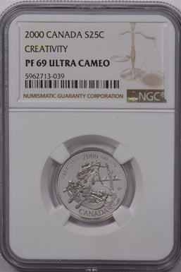 Canada 2000 25 Cents Silver NGC Proof 69 Ultra Cameo Creativity NG1620 combine s