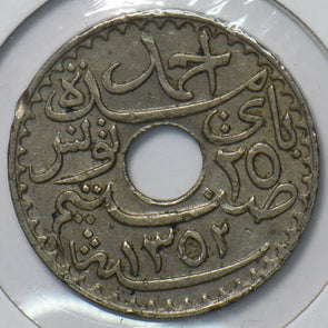 Tunisia 1933 AH1352 25 Centimes 193173 combine shipping