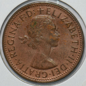 Australia 1964 Queen Elizabeth II 1/2 Penny Kangaroo animal 292867 combine ship
