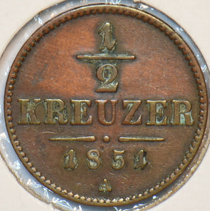 Austria 1851 A 1/2 Kreuzer Eagle animal 194686 combine shipping
