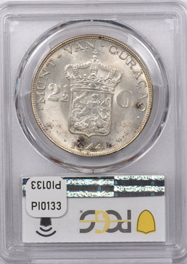 Curacao 1944 D 2 1/2 Gulden PCGS MS 64 PI0133 combine shipping