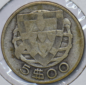 Portugal 1933 5 Escudos 194791 combine shipping