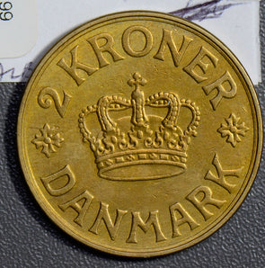 Denmark 1936 2 Kroner AU  D0073 combine shipping