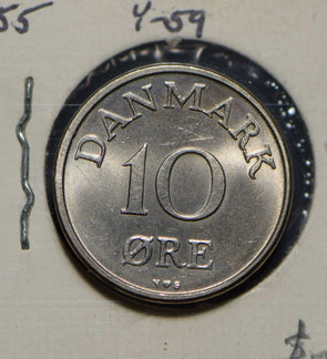 Denmark 1955 10 Ore gem BU 290354 combine shipping