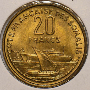 Somaliland 1952 20 Francs French 297863 combine shipping