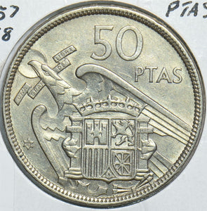 Spain 1957 50 Pesetas 58 198462 combine shipping