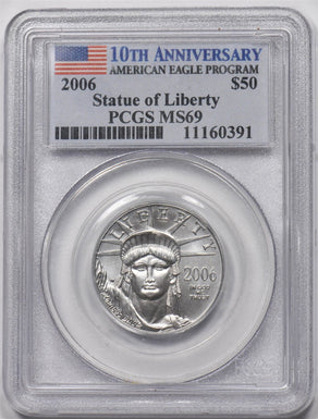 2006 Platinum Eagle 1/2oz American Liberty $50 .9995 PCGS MS70 PC1602