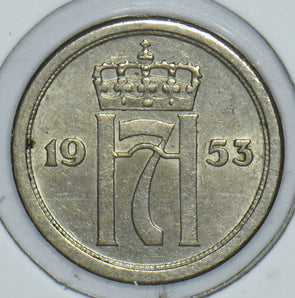 Norway 1953 25 Ore 190858 combine shipping