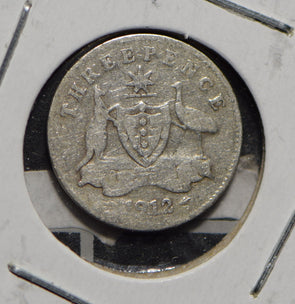 Australia 1912 3 Pence Kangaroo animal Emu  901228 combine shipping