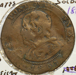 Vatican 1867 2 Soldi Papal States 298104 combine shipping