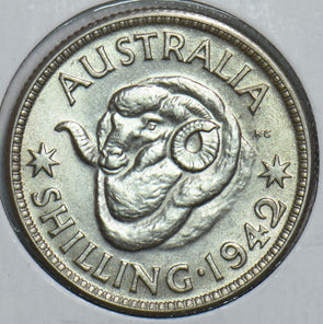 Australia 1942 Shilling Merino ram 241095 combine shipping