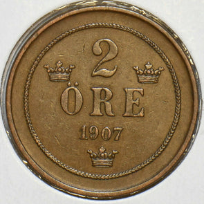 Sweden 1907 2 Ore 297950 combine shipping