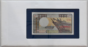 Djibouti 1989 500 Francs Bank of all nations. 30 Francs stamp cancelled RC0597 c