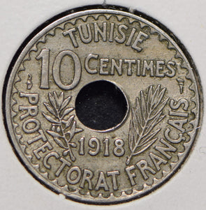 Tunisia 1918 AH 1337 10 Centimes  191280 combine shipping