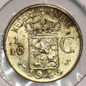 Netherlands East Indies 1945 S 1/10 Gulden 199237 combine shipping