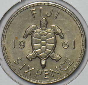 Fiji 1961 6 Pence Turtle animal 151569 combine shipping