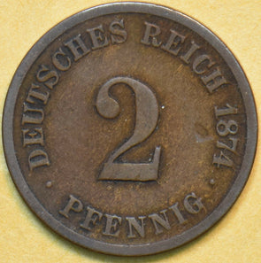 Germany 1874 2 Pfennig Eagle animal 902348 combine shipping