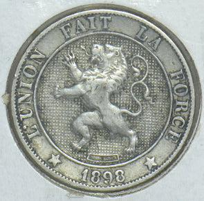 Belgium 1898 5 Centimes Lion animal 291840 combine shipping