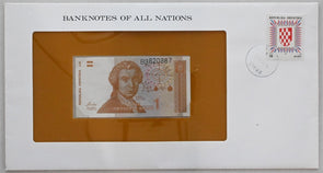 Croatia 1991 Dinar (1991) Bank of all nations. 10 Para stamp canc. RC0590 combin
