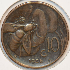 Italy 1926 10 Centesimi Honey bee animal 151063 combine shipping