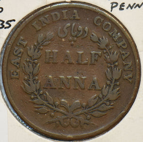 India British 1835 1/2 Anna Lion animal East India Co 151696 combine shipping